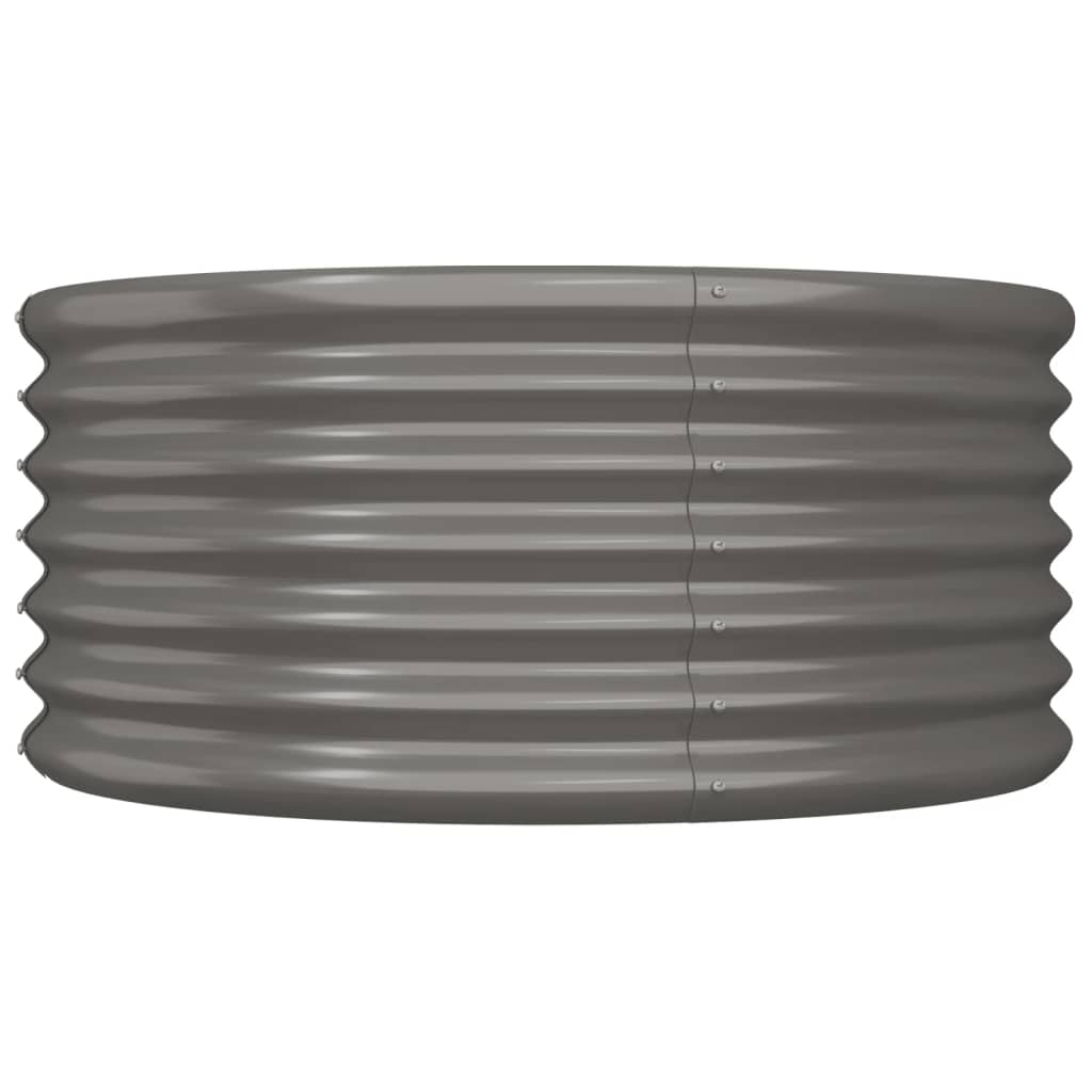 Boîte de planification de Vidaxl 80x80x36 cm en poudre et gris en acier recouvert
