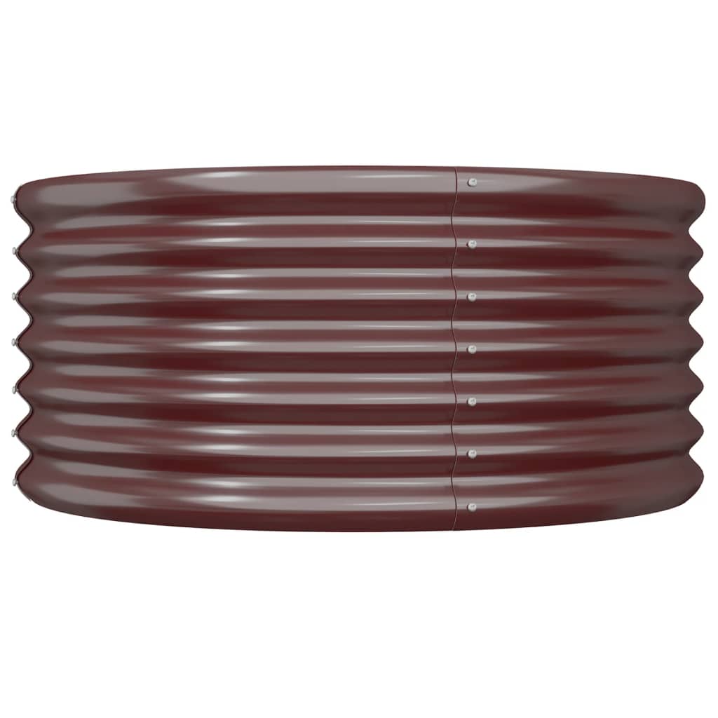 Boîte de planification de Vidaxl 80x80x36 cm en poudre et en acier recouvert de brun