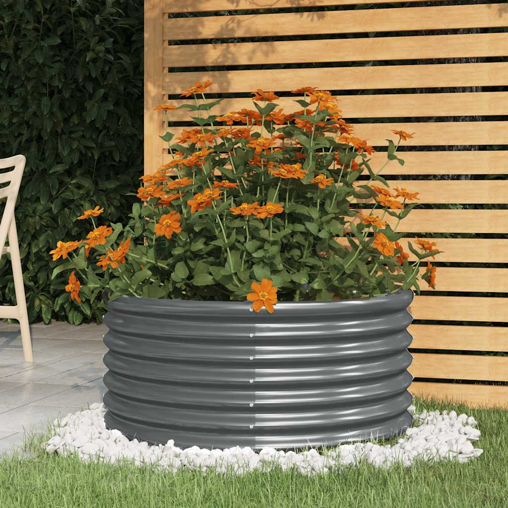 Boîte de planification de Vidaxl 80x80x36 cm en poudre et anthracite en acier recouvert de
