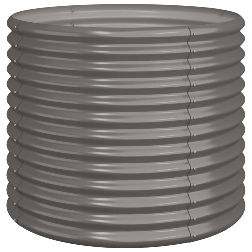 Boîte de planification de Vidaxl 80x80x68 cm en poudre et gris en acier recouvert