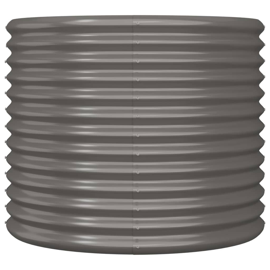 Boîte de planification de Vidaxl 80x80x68 cm en poudre et gris en acier recouvert