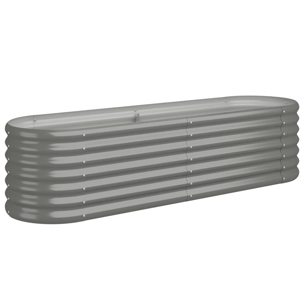 Vidaxl Planter 152x40x36 cm en poudre et gris en acier recouvert