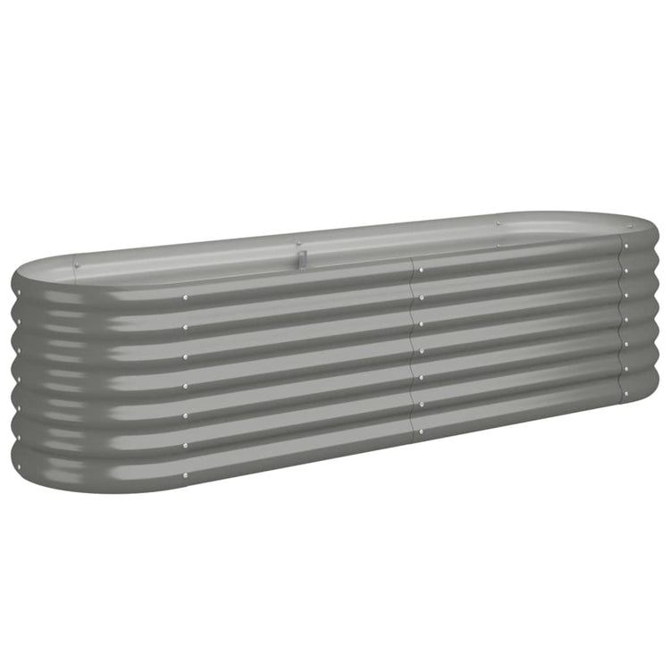 Vidaxl Planter 152x40x36 cm en poudre et gris en acier recouvert