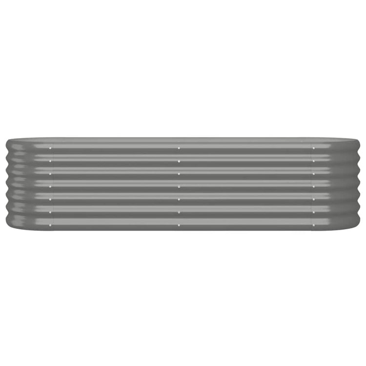 Vidaxl Planter 152x40x36 cm en poudre et gris en acier recouvert