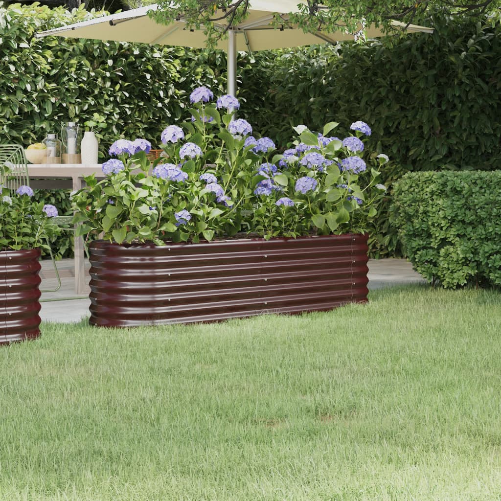 Vidaxl Planter 152x40x36 cm en poudre en acier recouvert de poudre