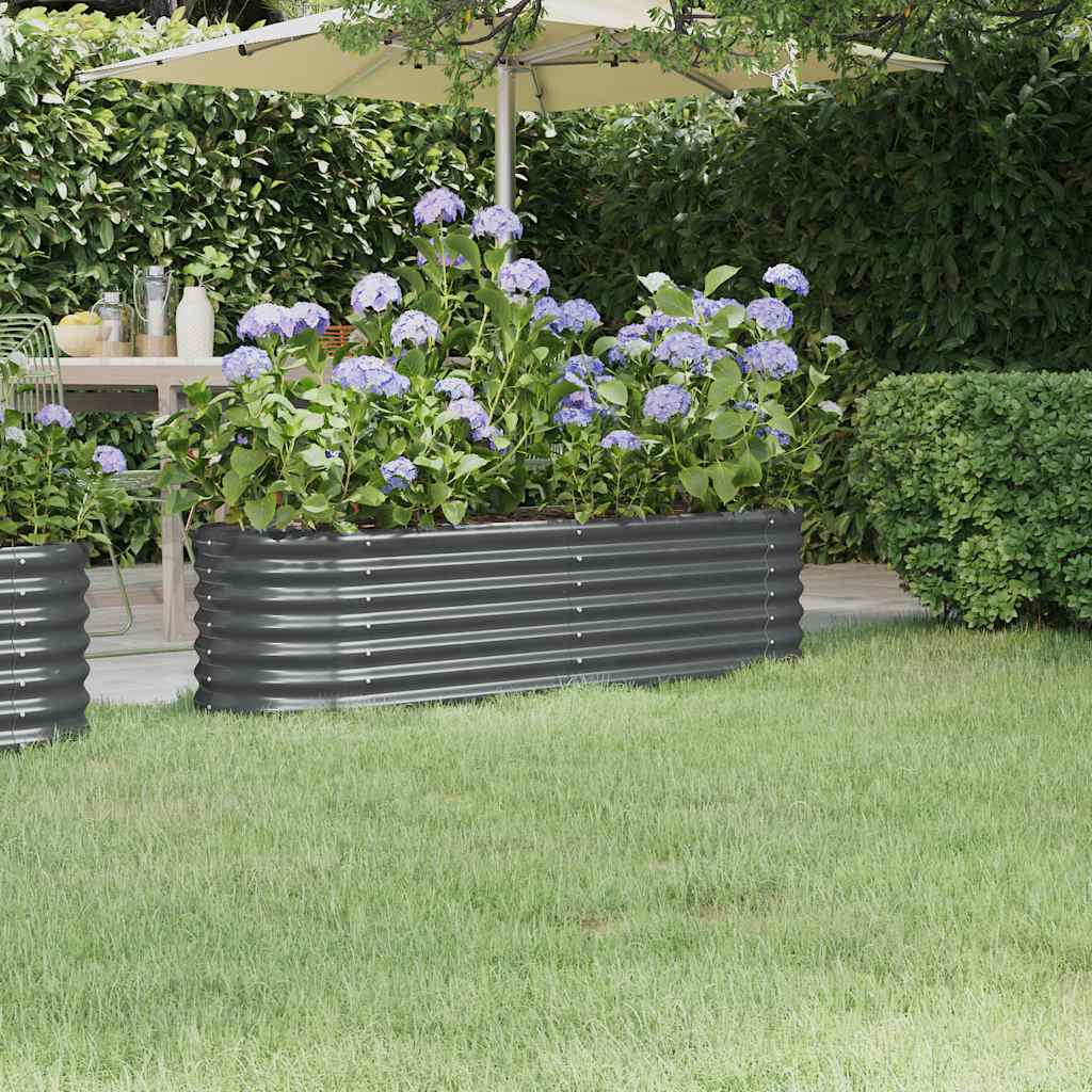 Boîte de planification Vidaxl 152x40x36 cm - Anthracite en acier recouvert de