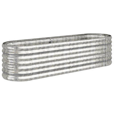 Vidaxl planteur 152x40x36 cm en poudre et en acier recouvert d'argent de couleur