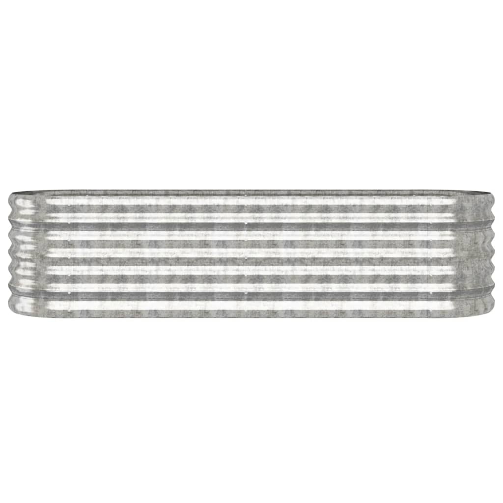 Vidaxl planteur 152x40x36 cm en poudre et en acier recouvert d'argent de couleur