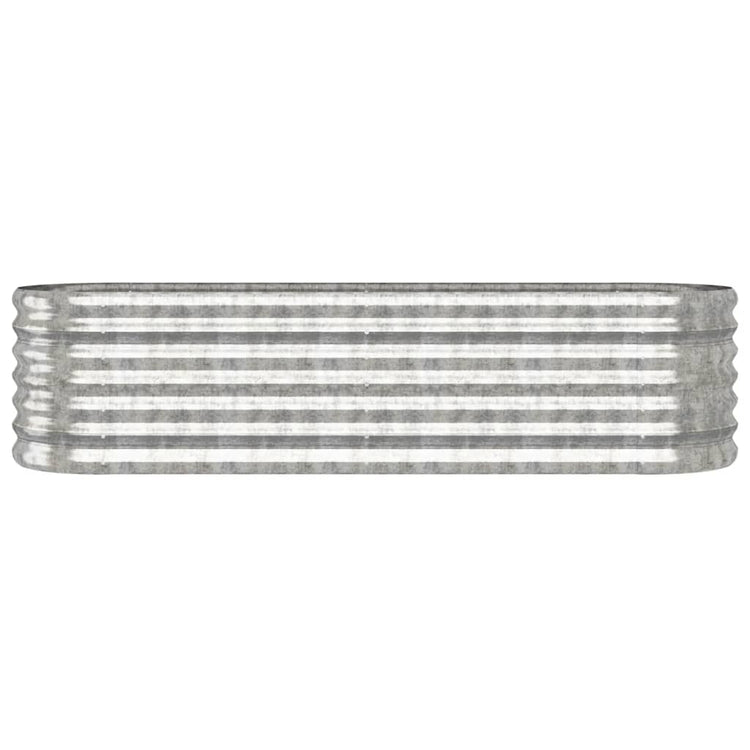Vidaxl planteur 152x40x36 cm en poudre et en acier recouvert d'argent de couleur