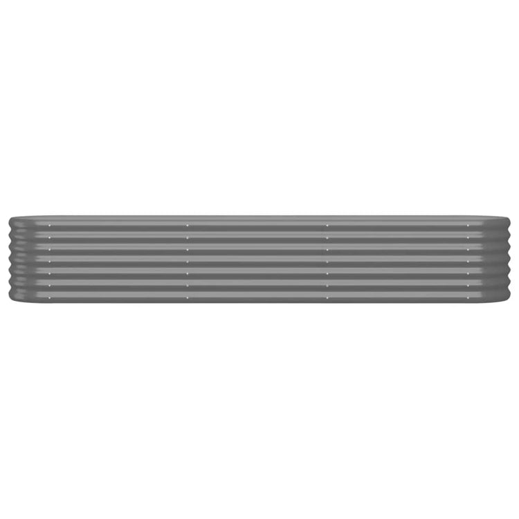 Boîte de planification Vidaxl 224x40x36 cm en poudre-gris en acier recouvert