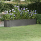 Boîte de planification Vidaxl 224x40x36 cm en poudre-gris en acier recouvert
