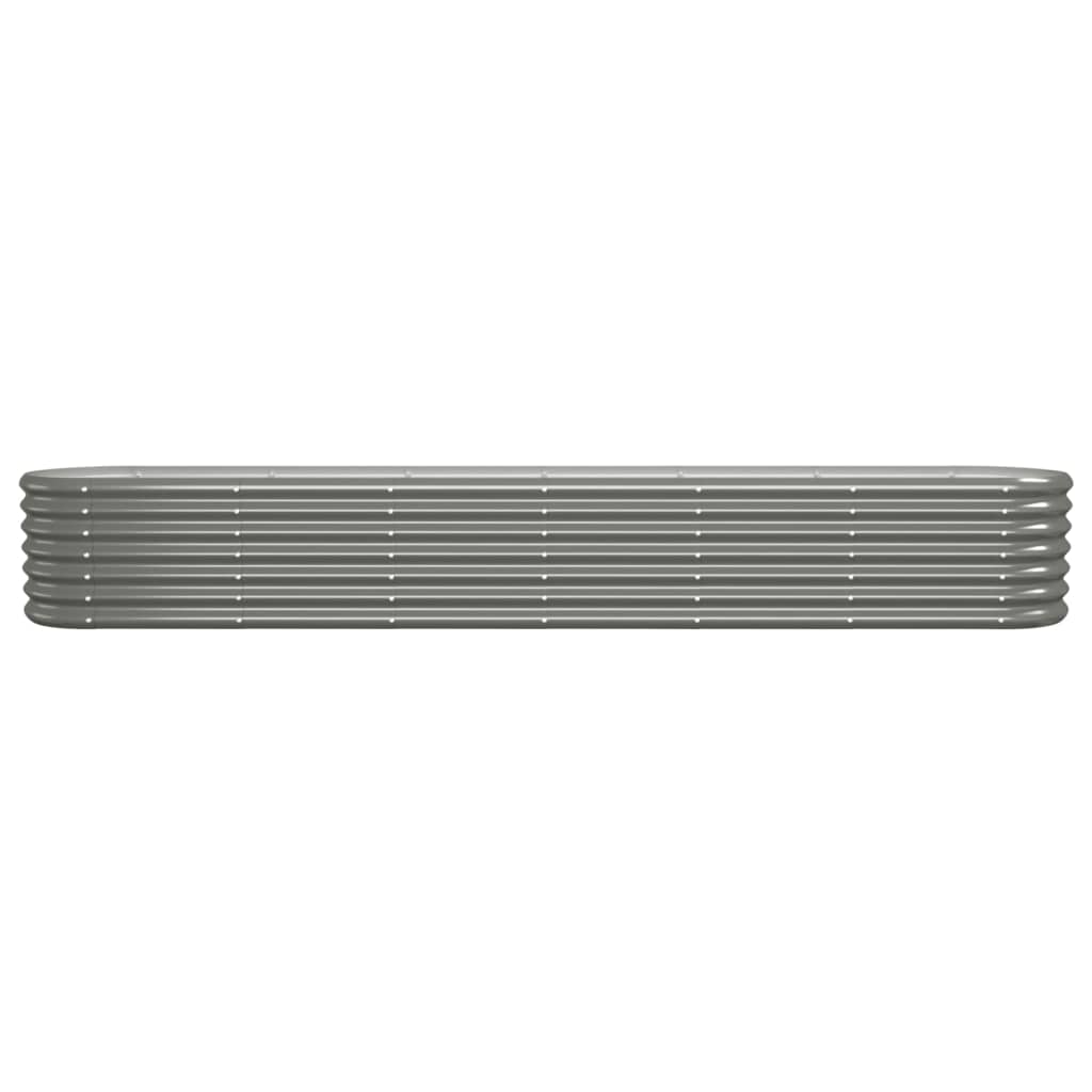 Boîte de planification de Vidaxl 260x40x36 cm en poudre et gris en acier recouvert
