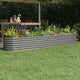 Boîte de planification de Vidaxl 260x40x36 cm en poudre et gris en acier recouvert