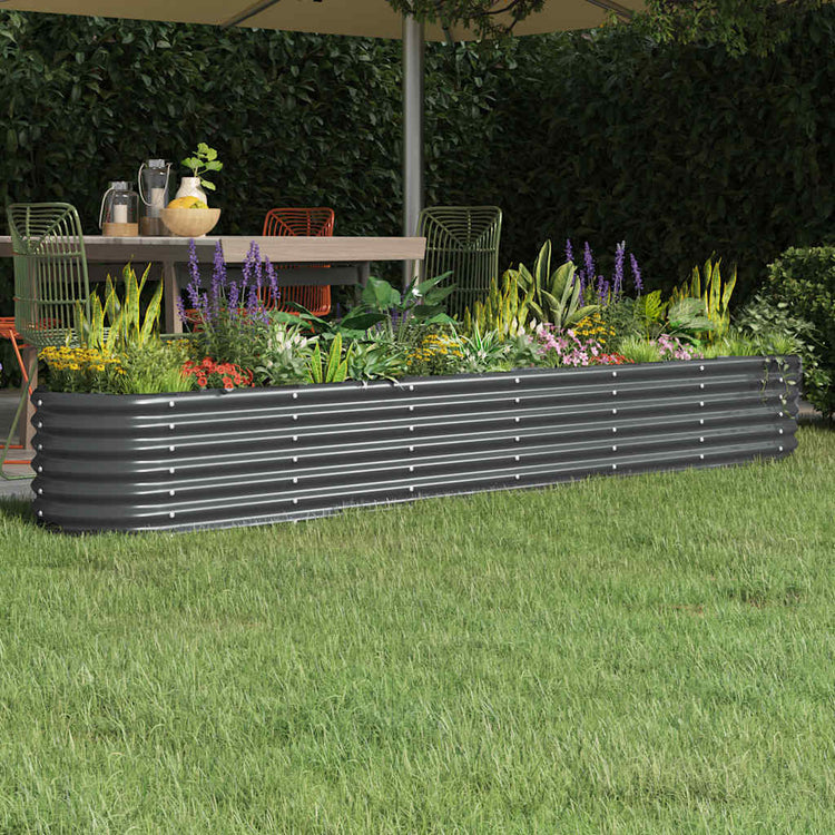 Boîte de planification Vidaxl 260x40x36 cm - Anthracite en acier recouvert de