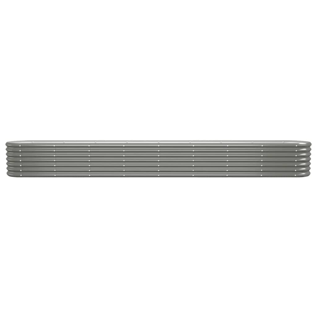 Vidaxl Planter 332x40x36 cm en poudre-gris en acier recouvert