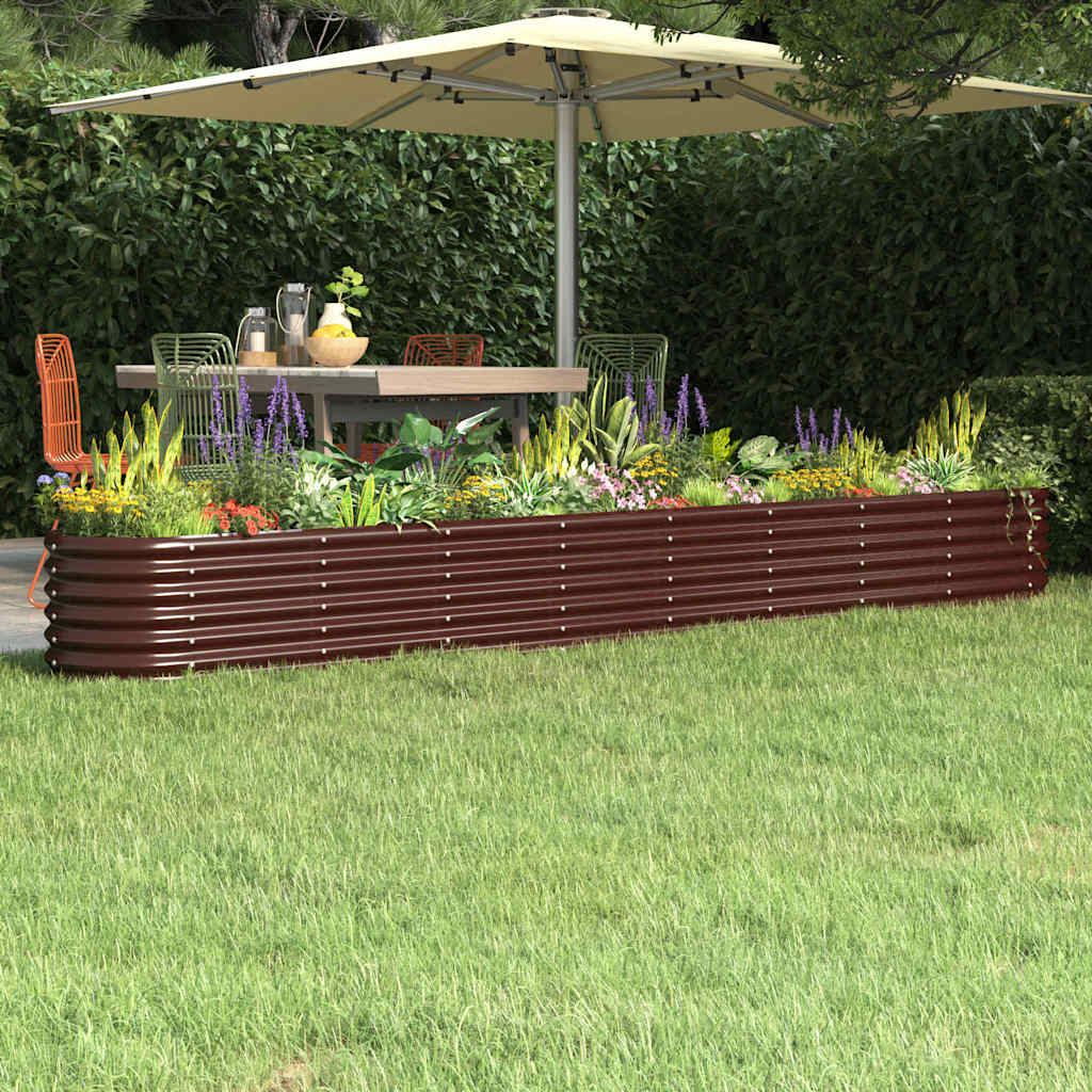 Vidaxl Planter 332x40x36 cm en poudre en poudre brun
