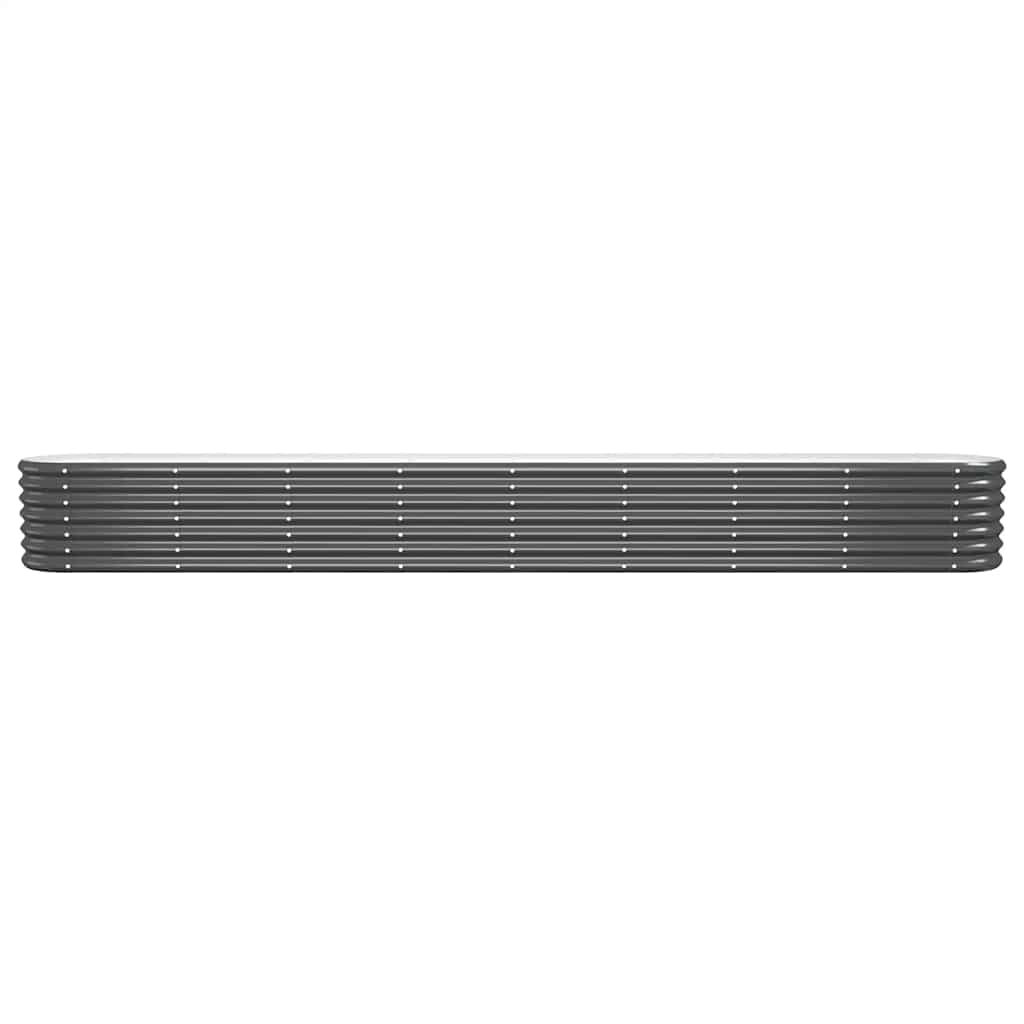 Vidaxl Planter 332x40x36 cm en poudre à anthracite en acier recouvert de