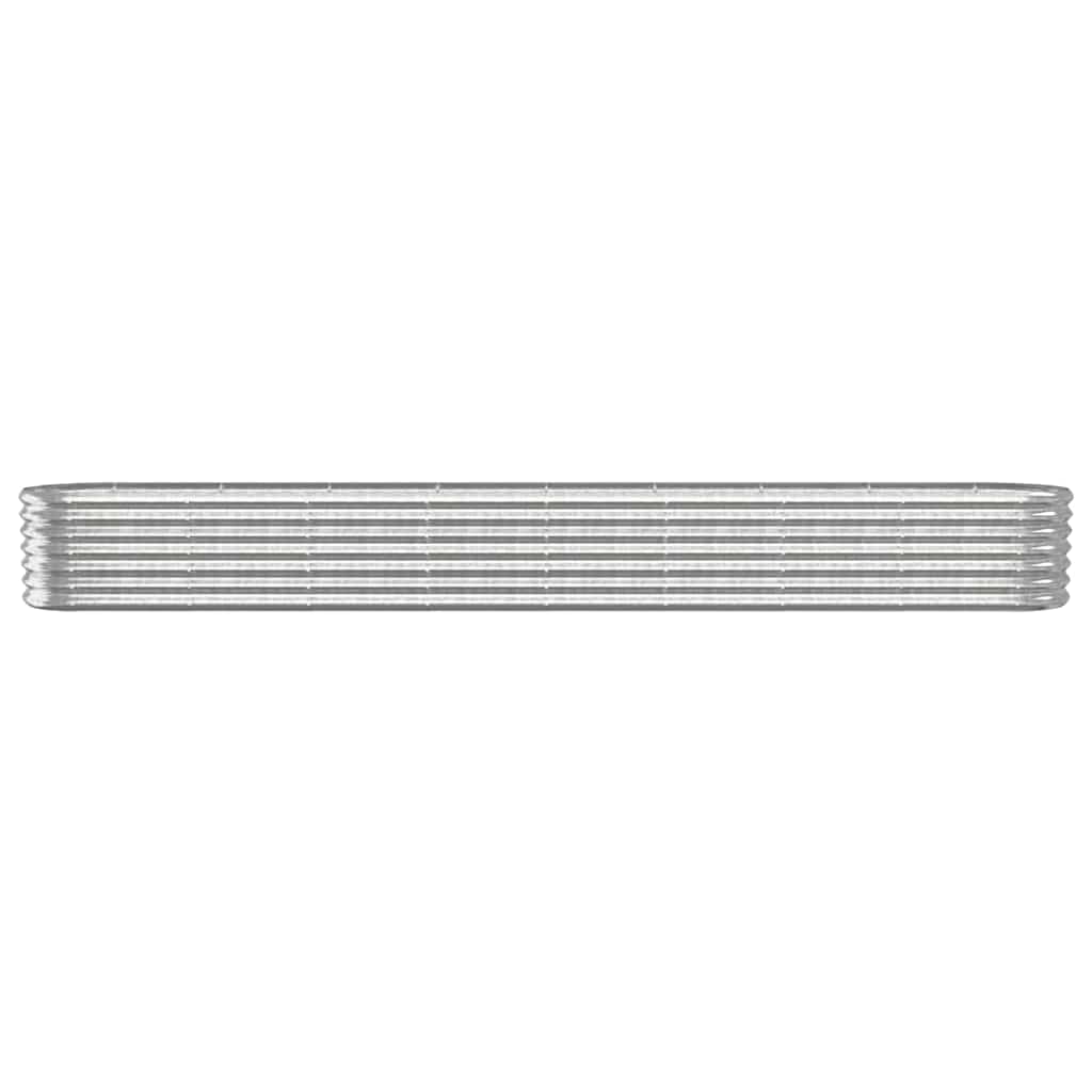 Vidaxl planteur 332x40x36 cm en poudre en poudre en argent en acier coloré