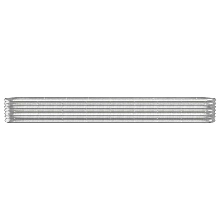 Vidaxl planteur 332x40x36 cm en poudre en poudre en argent en acier coloré