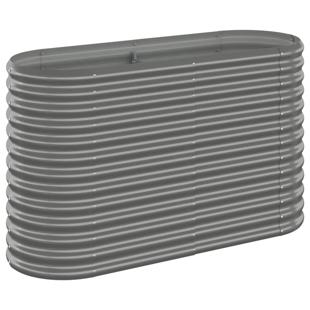 Boîte de planification Vidaxl 114x40x68 cm en poudre-gris en acier recouvert