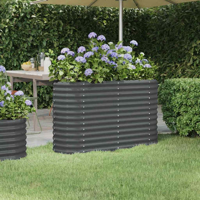 Boîte de planification Vidaxl 114x40x68 cm - Anthracite en acier recouvert de