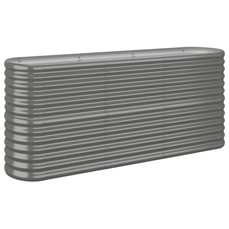 Vidaxl Planter 152x40x68 cm en poudre-gris en acier recouvert