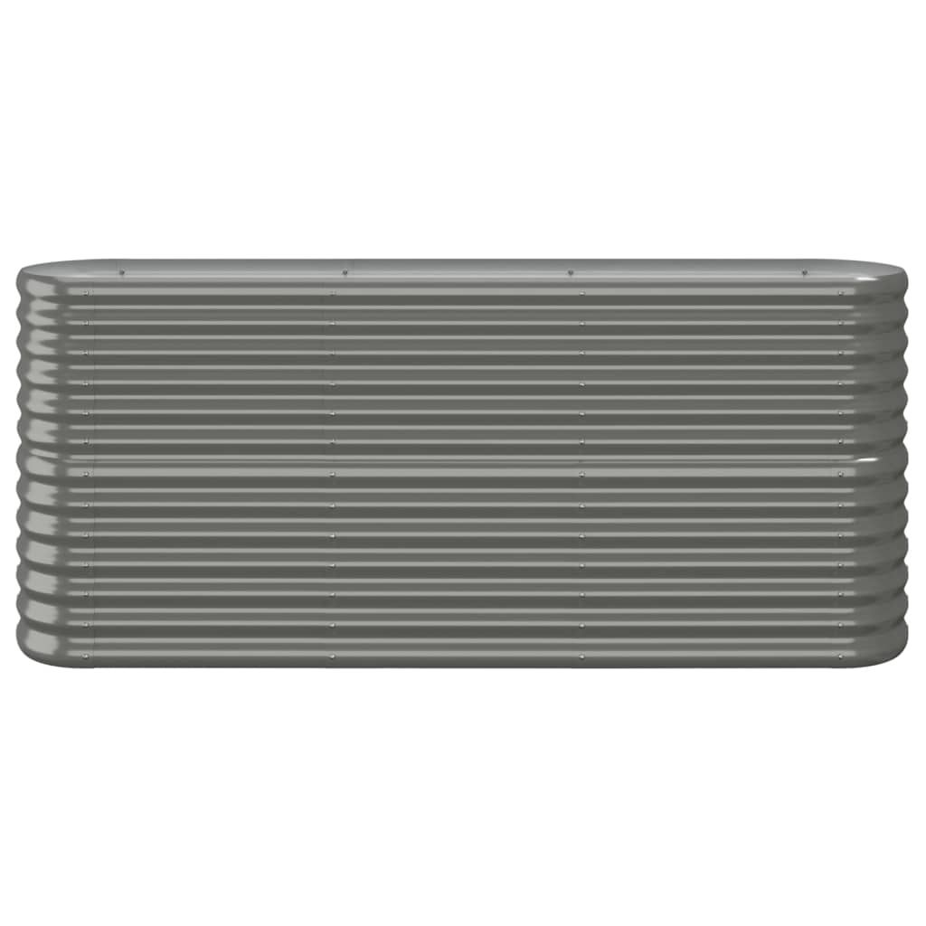 Vidaxl Planter 152x40x68 cm en poudre-gris en acier recouvert