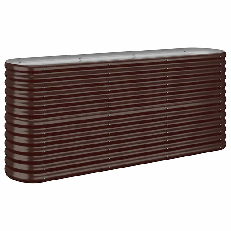 Boîte de planification de Vidaxl 152x40x68 cm en poudre et en acier recouvert de brun