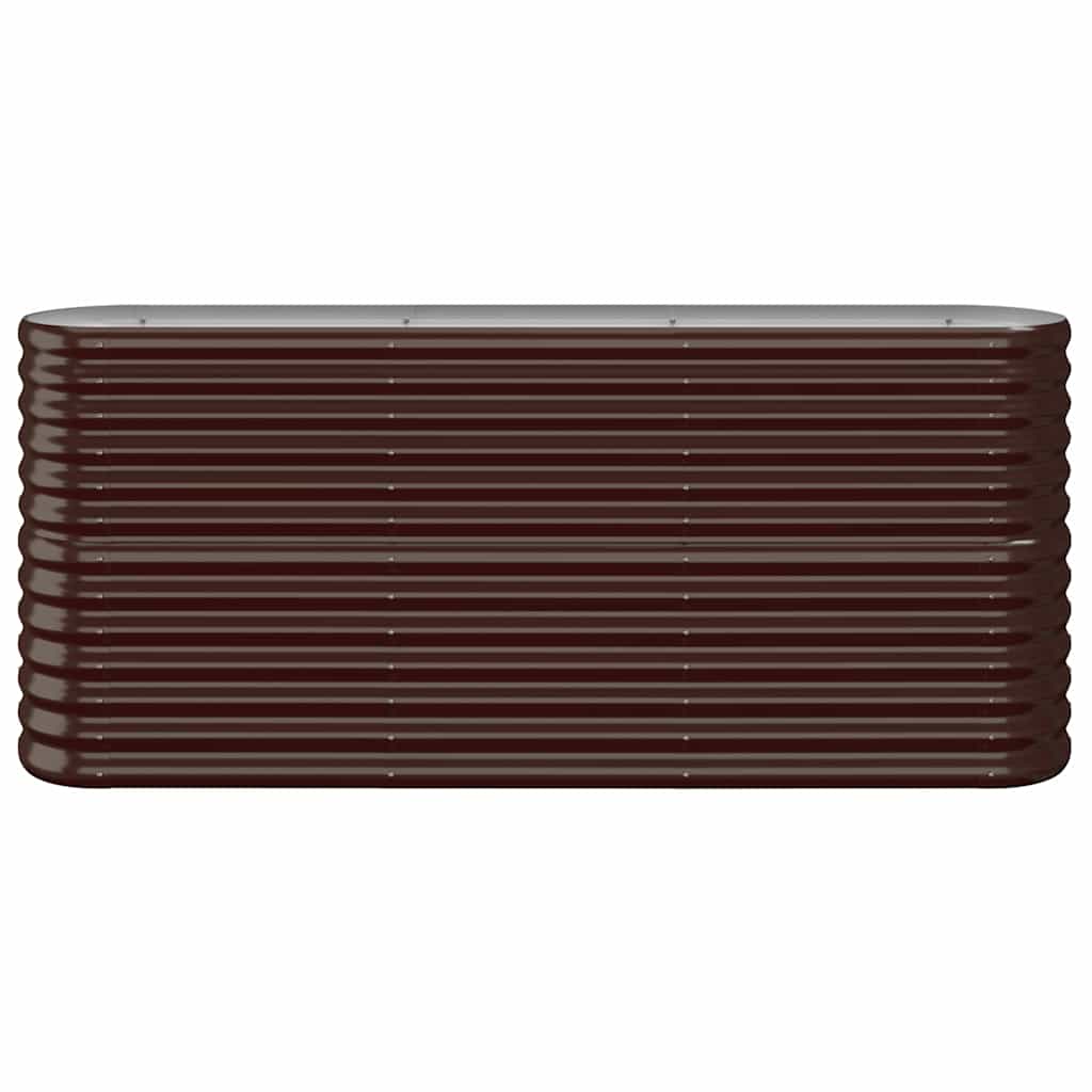 Boîte de planification de Vidaxl 152x40x68 cm en poudre et en acier recouvert de brun