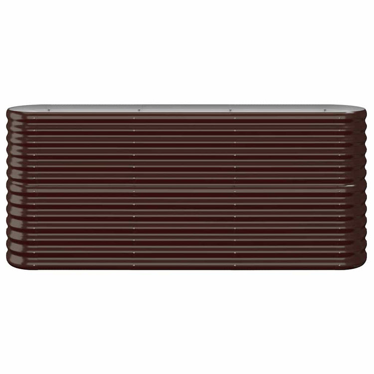 Boîte de planification de Vidaxl 152x40x68 cm en poudre et en acier recouvert de brun