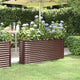 Boîte de planification de Vidaxl 152x40x68 cm en poudre et en acier recouvert de brun