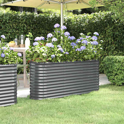 Boîte de planification Vidaxl 152x40x68 cm - Anthracite en acier recouvert de