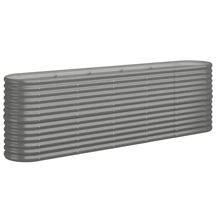 Boîte de planification Vidaxl 224x40x68 cm en poudre-gris en acier recouvert