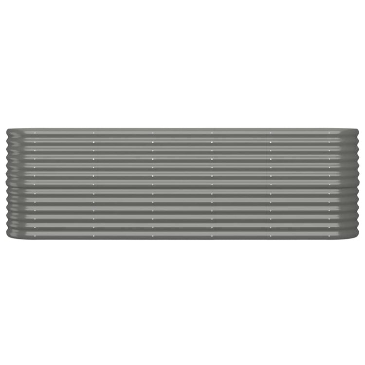 Boîte de planification Vidaxl 224x40x68 cm en poudre-gris en acier recouvert