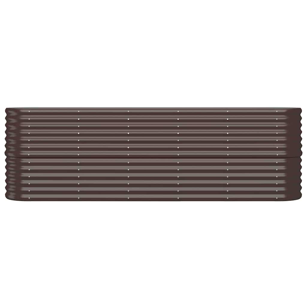 Boîte de planification de Vidaxl 224x40x68 cm en poudre et en acier recouvert de brun