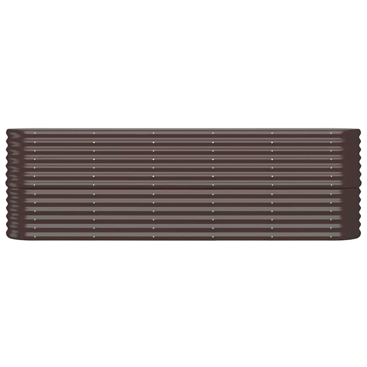 Boîte de planification de Vidaxl 224x40x68 cm en poudre et en acier recouvert de brun