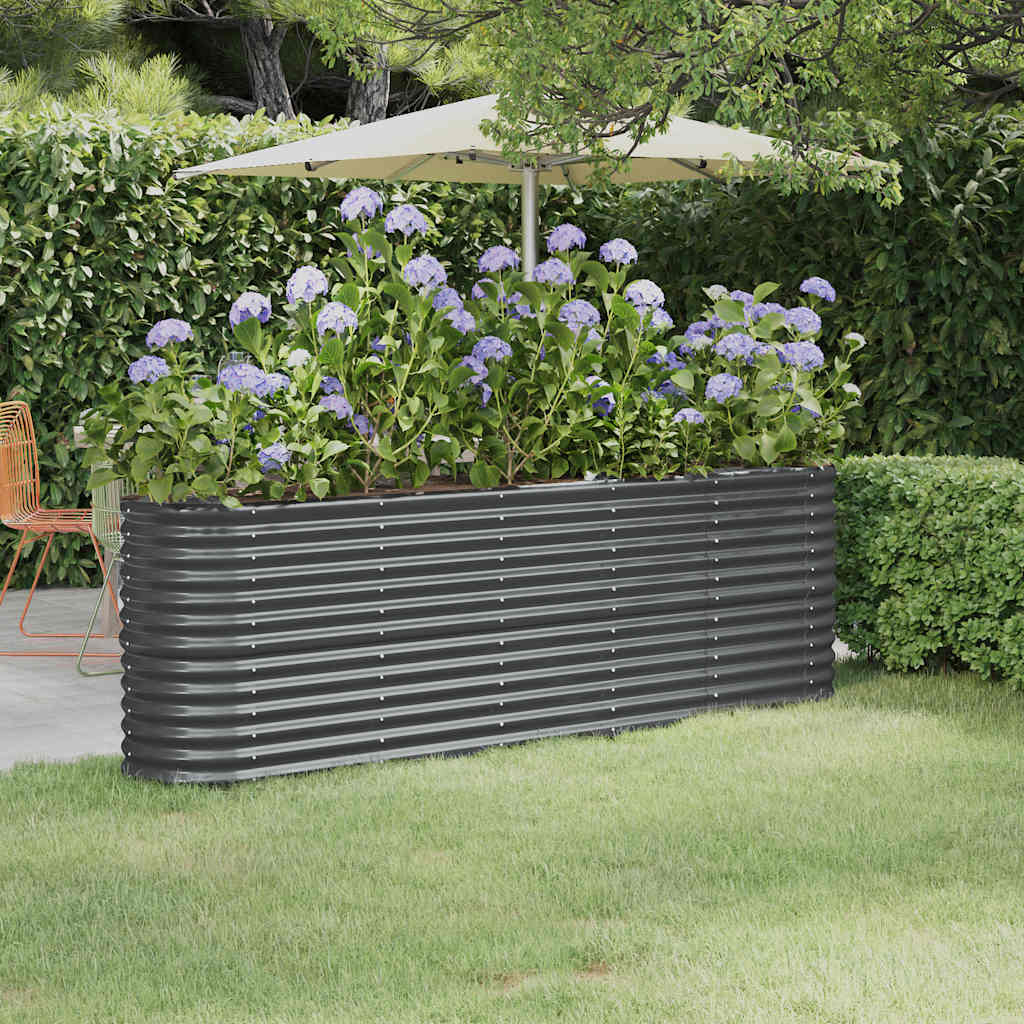 Boîte de planification Vidaxl 224x40x68 cm - Anthracite en acier recouvert de