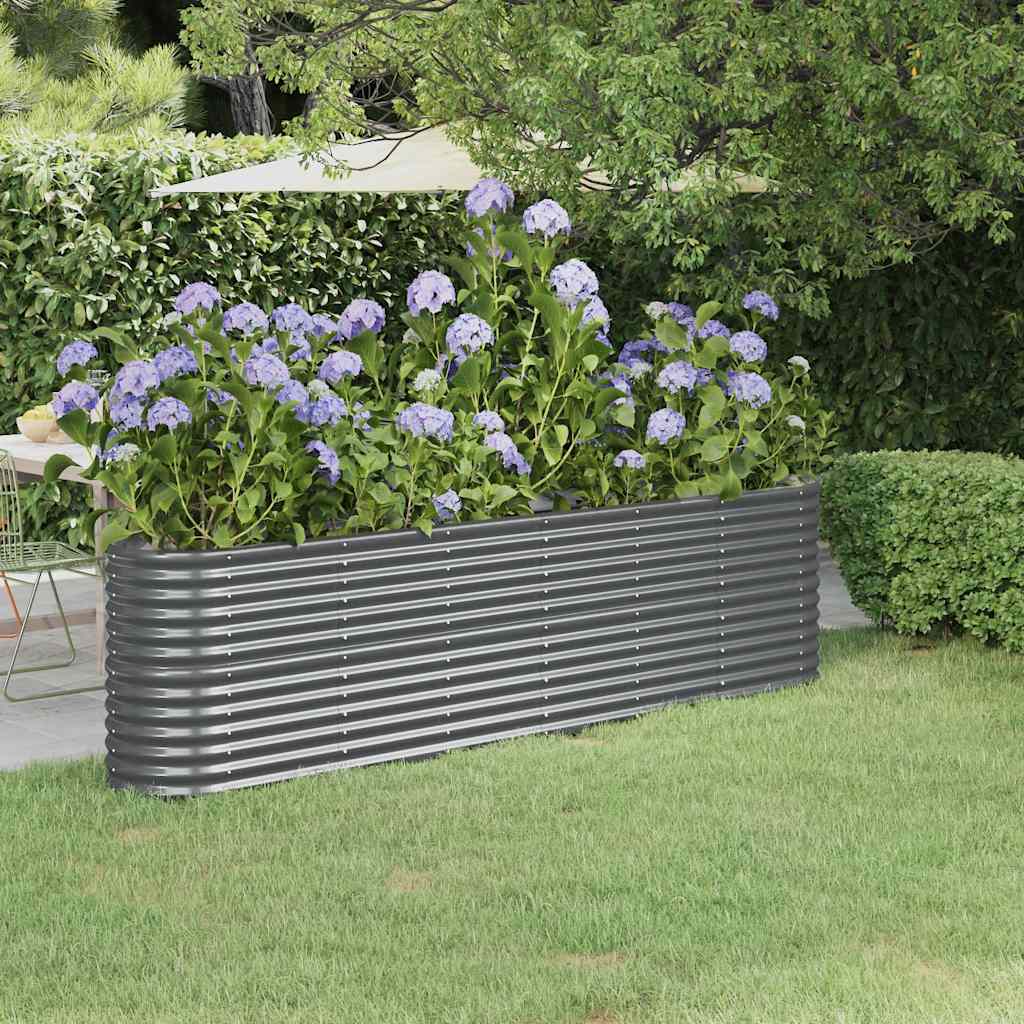 Boîte de planification Vidaxl 260x40x68 cm - Anthracite en acier recouvert de