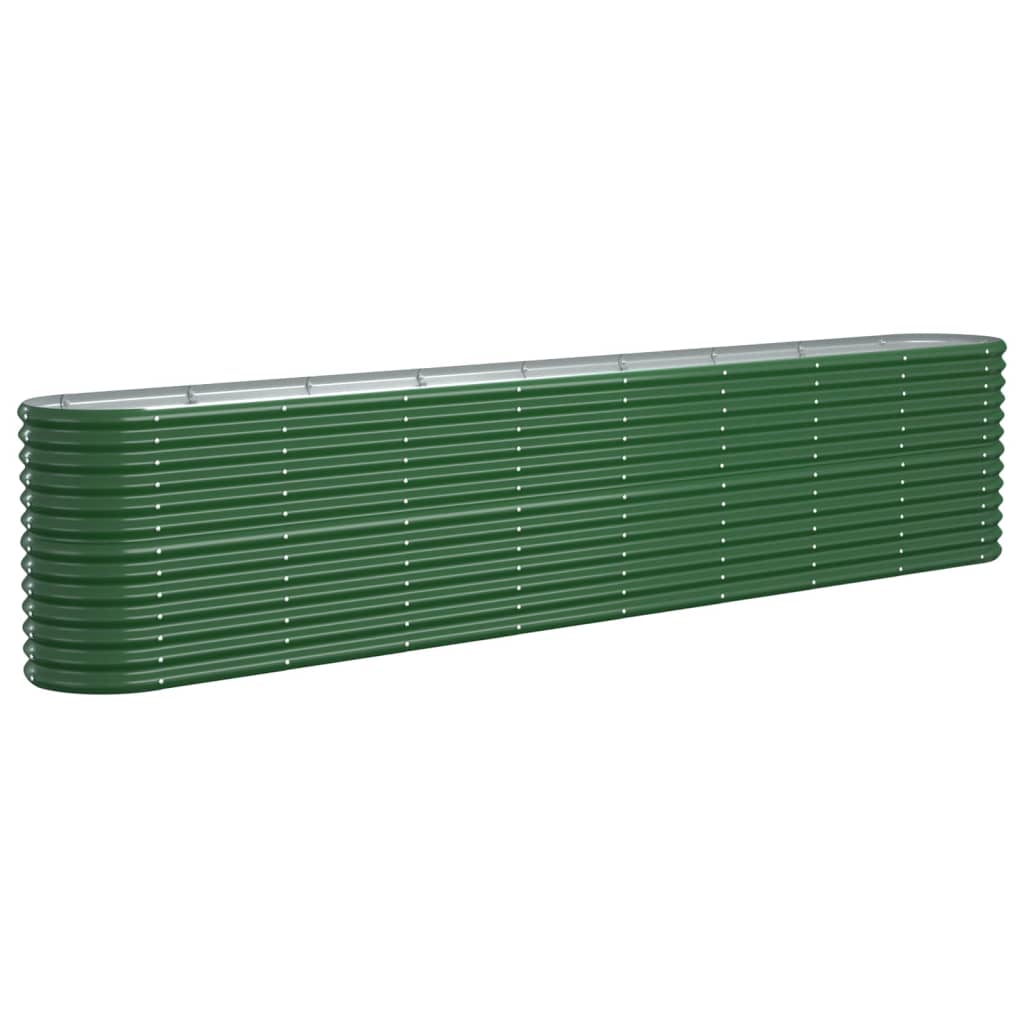 Boîte de planification Vidaxl 332x40x68 cm en poudre et en acier recouvert