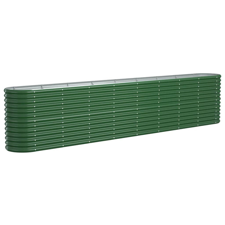 Boîte de planification Vidaxl 332x40x68 cm en poudre et en acier recouvert