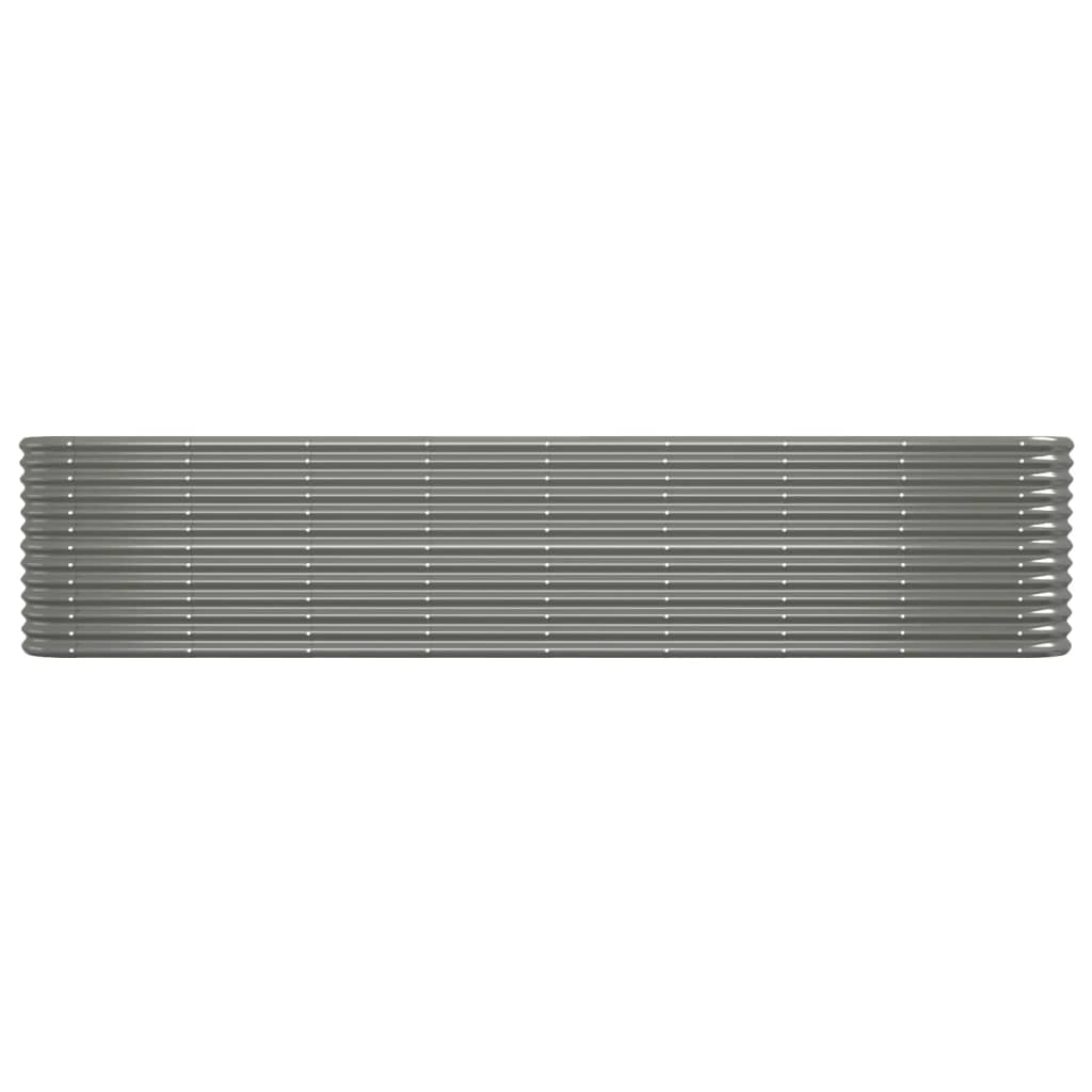Vidaxl Planter 332x40x68 cm en poudre et gris en acier recouvert