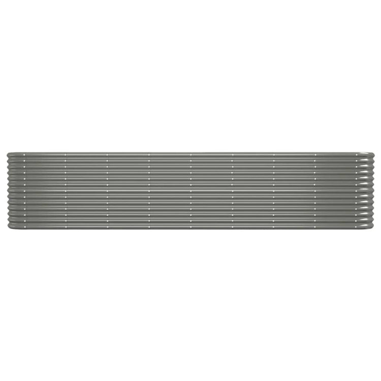 Vidaxl Planter 332x40x68 cm en poudre et gris en acier recouvert