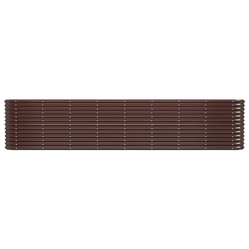 Vidaxl Planter 332x40x68 cm en poudre et en acier recouvert de brun