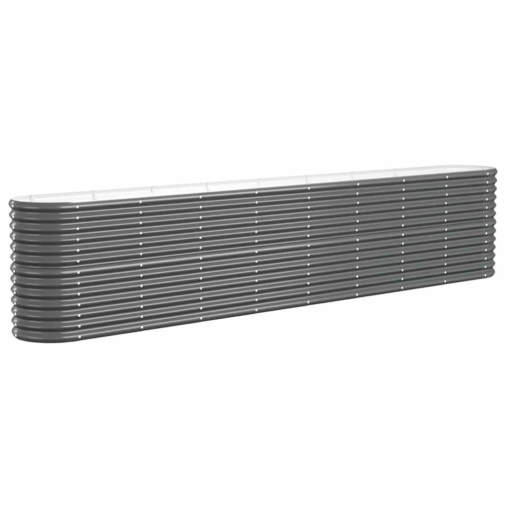 Vidaxl Planter 332x40x68 cm en poudre à anthracite en acier recouvert de