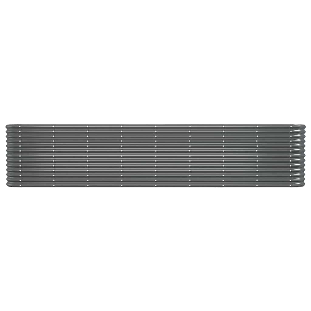 Vidaxl Planter 332x40x68 cm en poudre à anthracite en acier recouvert de