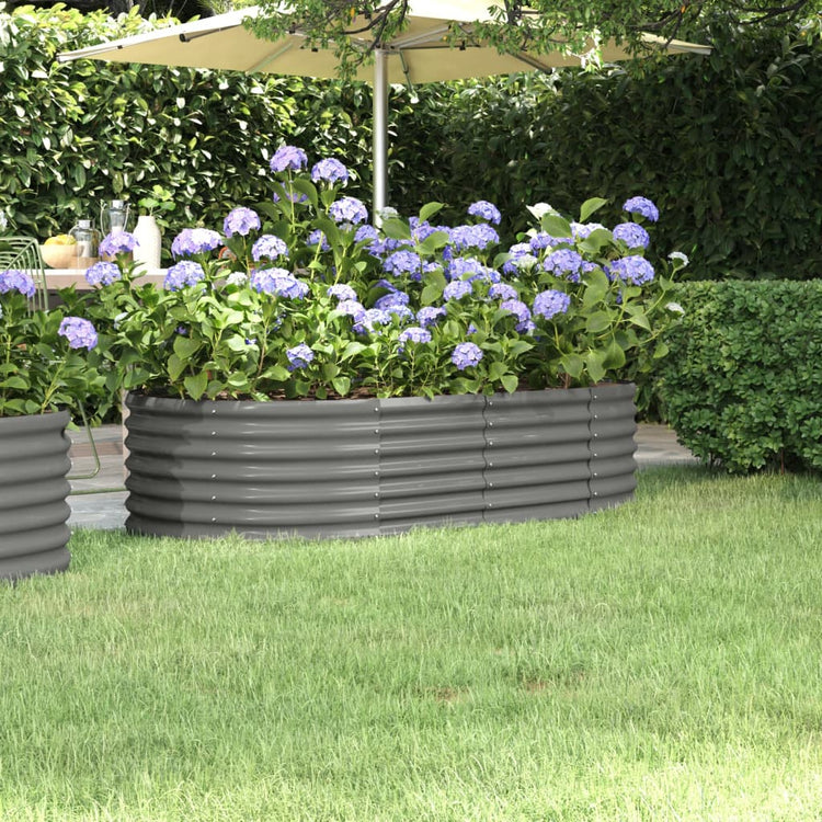 Boîte de planification de Vidaxl 152x80x36 cm en poudre et gris en acier recouvert