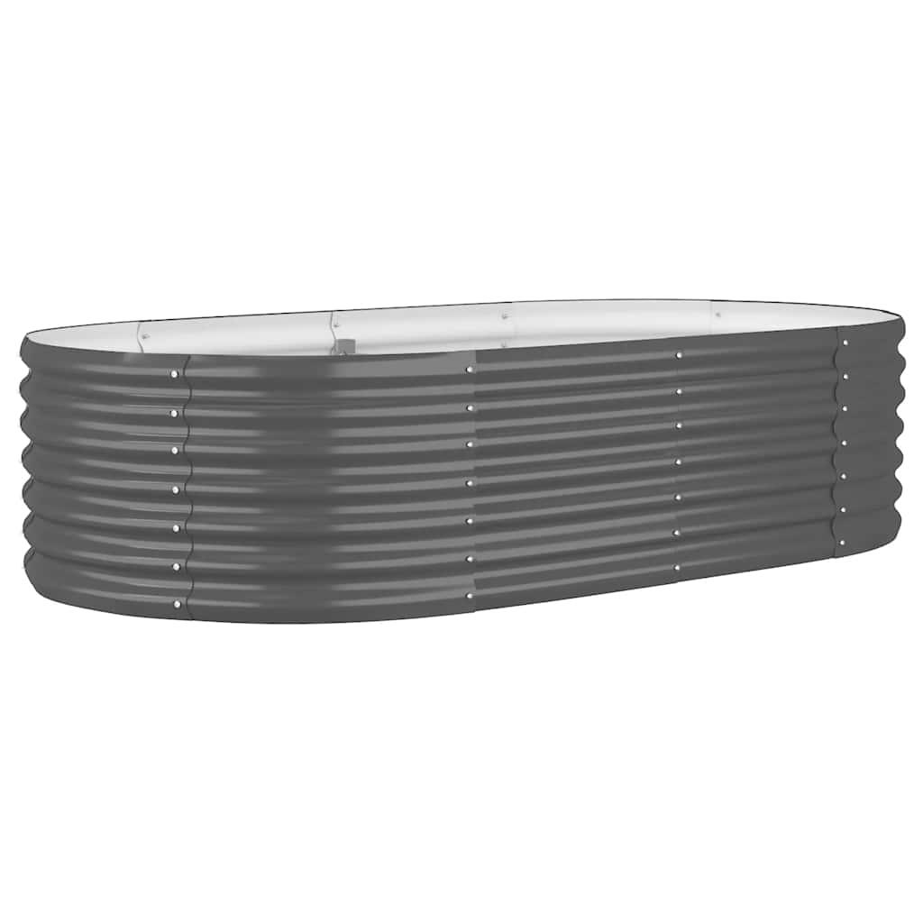Vidaxl Planter 152x80x36 cm en poudre et en acier recouvert d'anthracite -colored