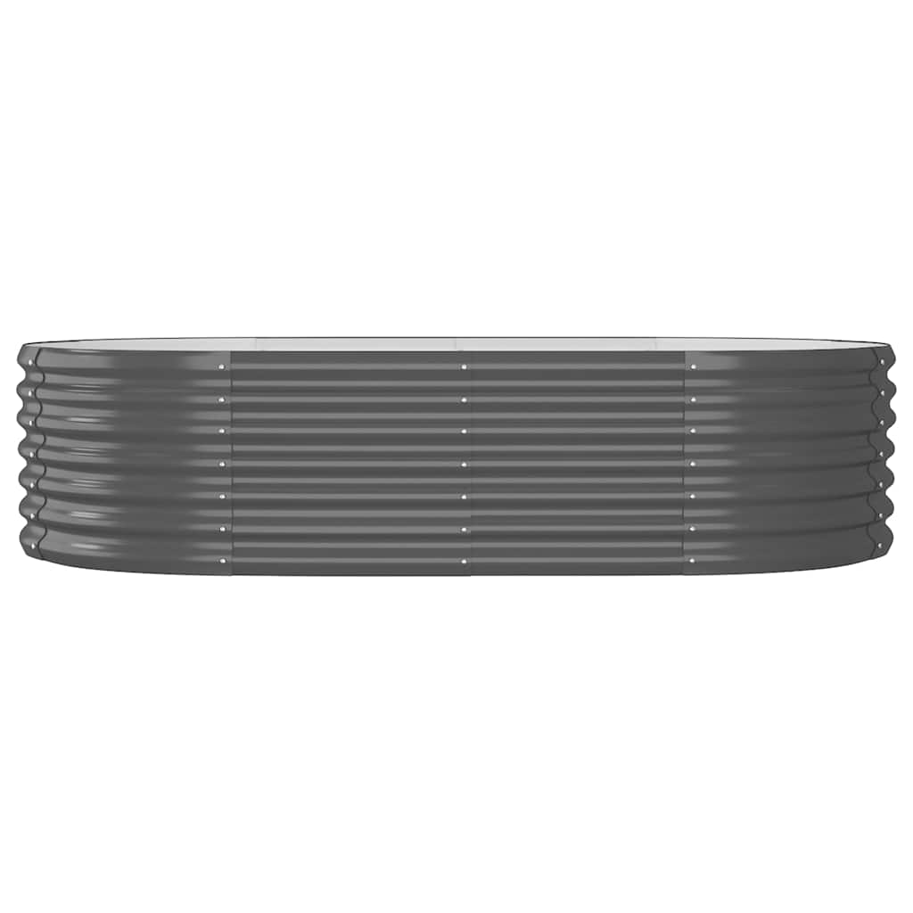 Vidaxl Planter 152x80x36 cm en poudre et en acier recouvert d'anthracite -colored