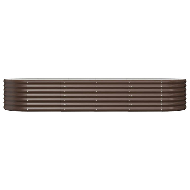 Boîte de planification de Vidaxl 224x80x36 cm en poudre et en acier recouvert de brun