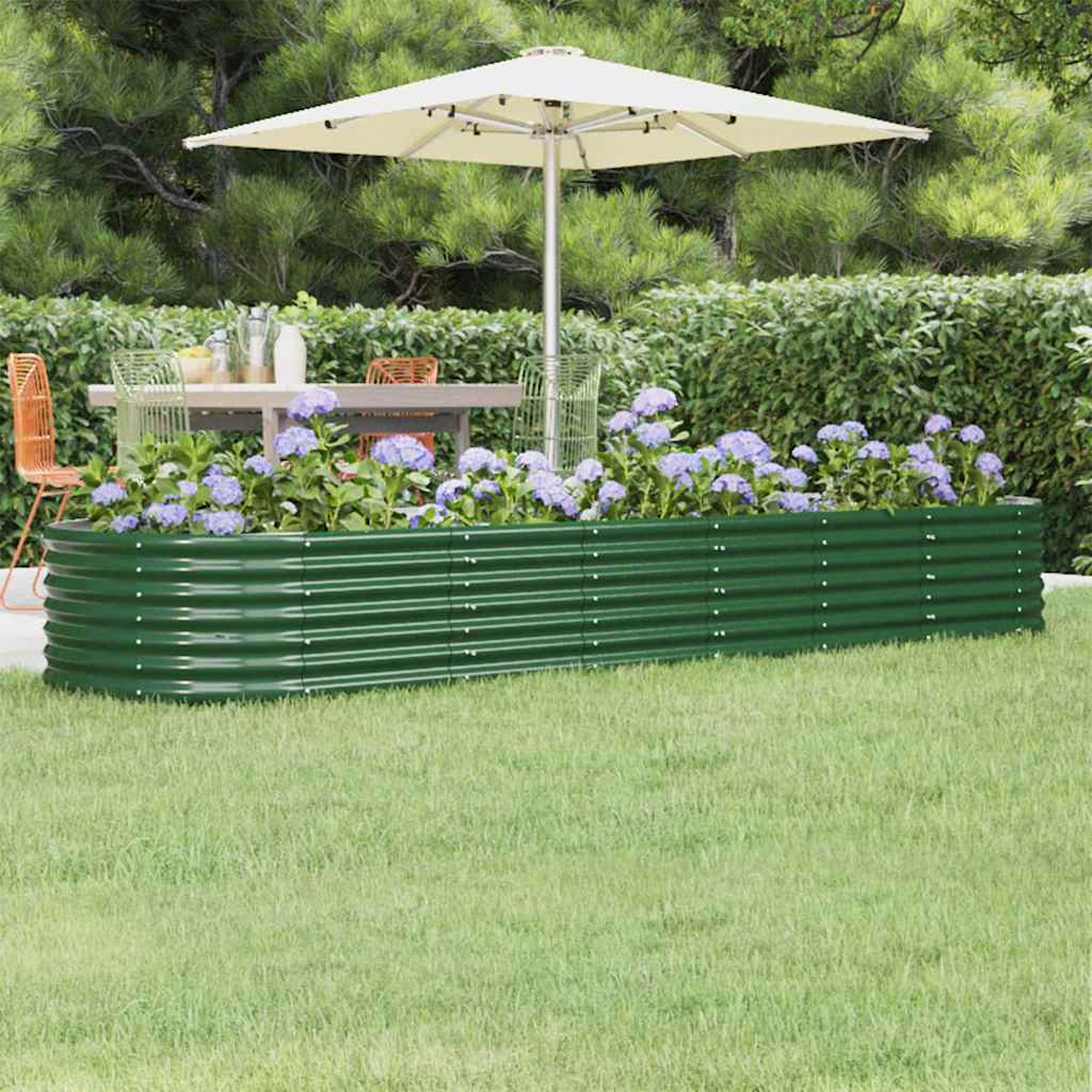 Boîte de planification Vidaxl 296x80x36 cm en poudre et en acier en acier